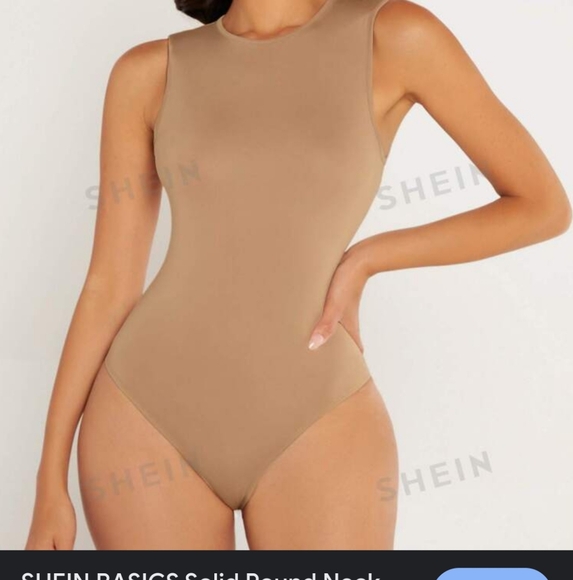 NWOT!Shein basic solid round neck body suit size small - Picture 1 of 7